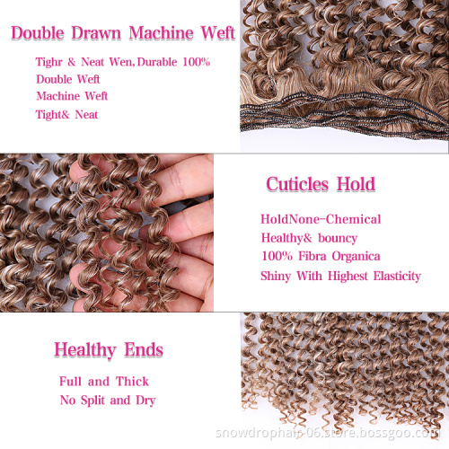 Julianna Online Water Curl Afro Kinky Curly Synthetic Blonde Deep Wholesale Vendors Weave In New York 16 Inch Bundles Weave